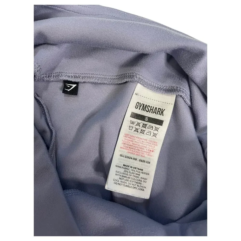 Gymshark Leggings Womens Small Blue Gray Cropped Capri Yoga Workout Gym Stretch